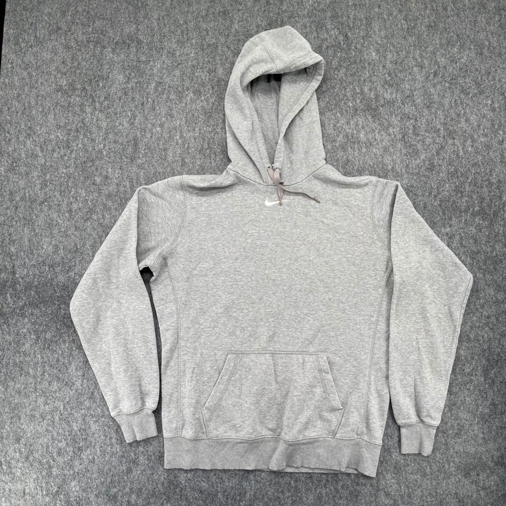 Nike Center Swoosh Pullover Hoodie Womens Large Heather Gray West Nike Elite